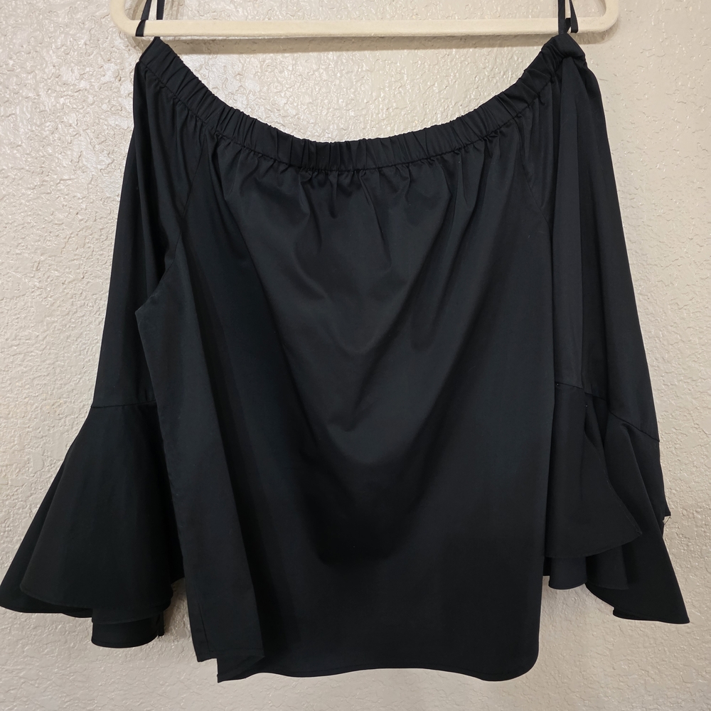 New York And Company Black Off-Shoulder Blouse